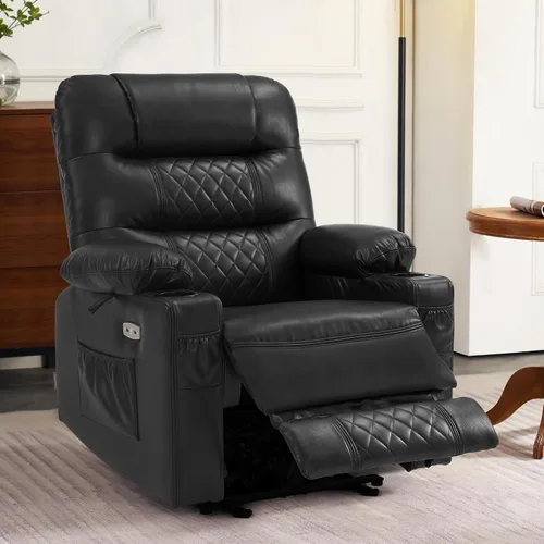 Miniatura 2 de MCombo Zero Gravity PR621 - Silla reclinable eléctrica con masaje de calor y vibración, silla reclinable con puertos USB, portavasos para sala