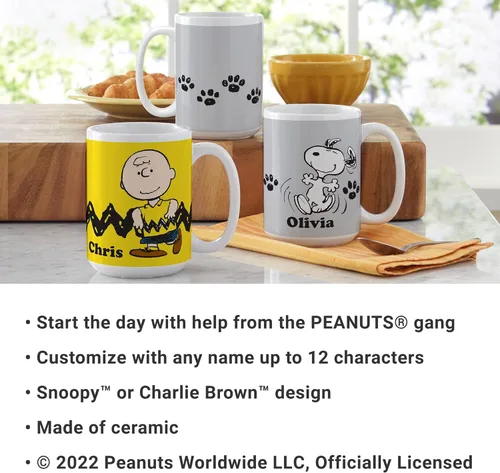 Miniatura 3 de Let's Make Memories Taza personalizada de la colección de personajes de Peanuts - Regalo navideño para calcetines - Taza de café personalizada