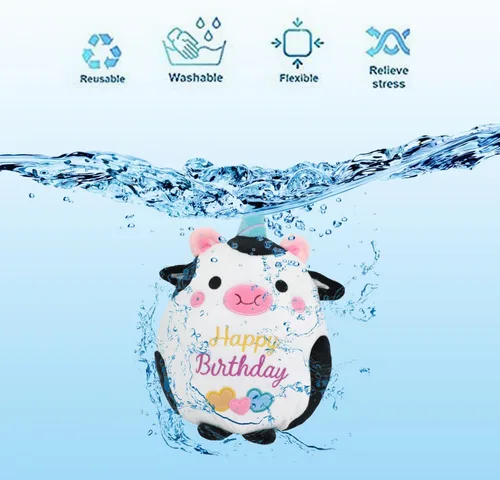 Miniatura 4 de Muñeca de peluche de vaca de 10 pulgadas, lindo animal de peluche de cumpleaños, suave almohada de peluche de vaca con sombrero de unicornio Kawaii