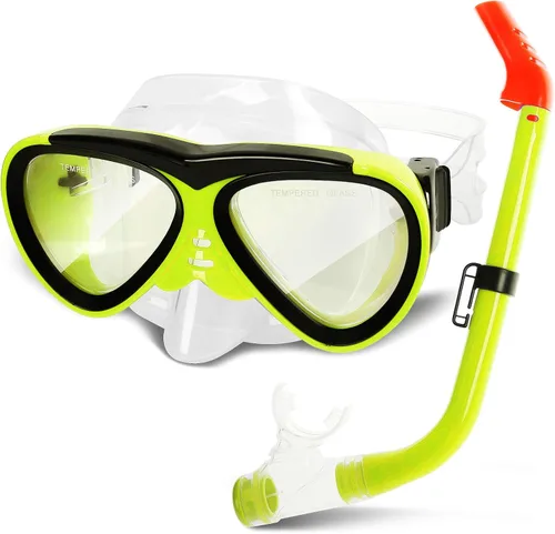 Miniatura 9 de GreenLF Kids Snorkel Set, Anti-Fog Snorkeling Mask with Nose Covers for Youth Junior Child, Boys & Girls Age 5-12, Semi-Dry Diving Scuba Swimming
