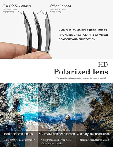 Miniatura 4 de Lentes de sol polarizados para hombres y mujeres acabado mate lentes espejados de color bloqueo UV al 100 paquete de 3