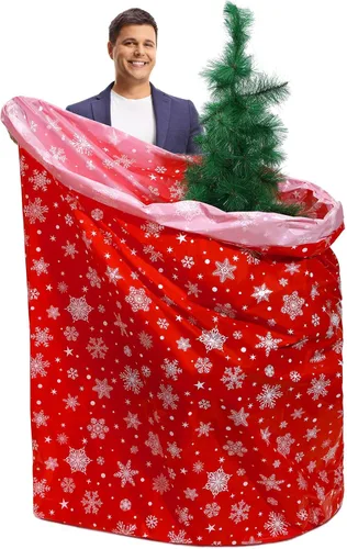 Teling Bolsa de almacenamiento para árbol de Navidad de 7.5 pies, bolsa de extracción y eliminación de árbol de Navidad gigante