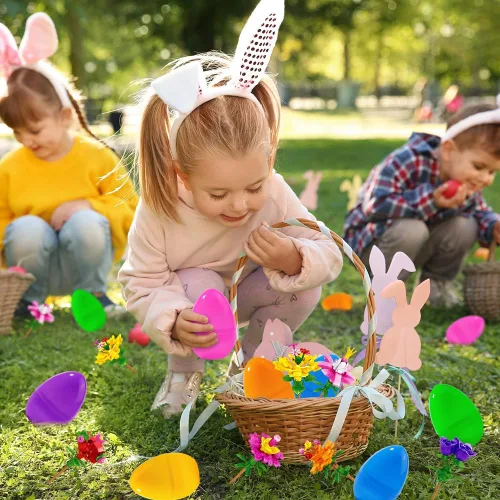 Miniatura 4 de DIYDEC Bloques de construcción de flores de Pascua con huevos de Pascua, juguetes de bloques de construcción para recuerdos de fiesta, juguetes
