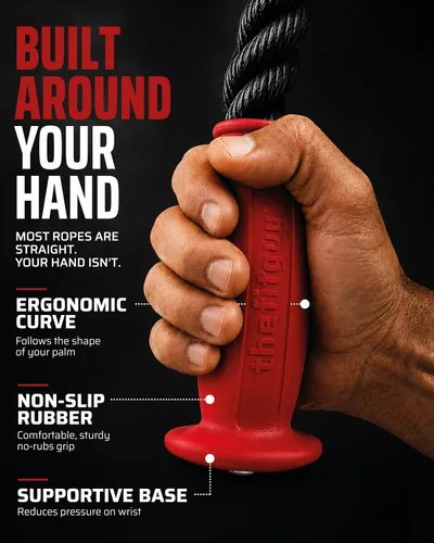 Miniatura 2 de THEFITGUY Cuerda ergonómica para tríceps Accesorio de cable antideslizante de 30 pulgadas Alivio de presión de muñeca Fuerza de agarre