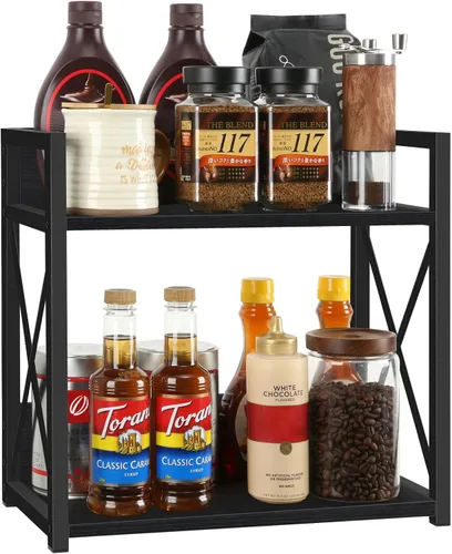 Miniatura 8 de YINMIT Organizador de Estante de Encimera, Accesorios para Barra de Café, Estante para Especias, Estante de Café para Encimera, Estación