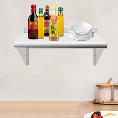 Miniatura 2 de Estante de acero inoxidable para montaje en pared, estante de metal resistente, estantería comercial, estante flotante para cocina, restaurante