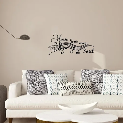 Miniatura 3 de Music is the Voice of The Soul - Calcomanías de vinilo para pared, citas, refranes, palabras, artes, letras para sala de música