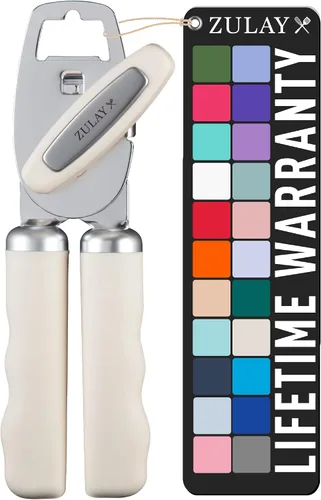 Miniatura 32 de Zulay Kitchen Abrelatas manual de acero inoxidable resistente con abridor de botellas, abrelatas manual a prueba de óxido con perilla giratoria