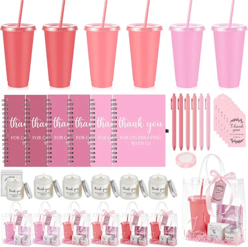 Miniatura 42 de Nuogo Juego de 6 premios de ducha para padres para jugadores, adultos, incluye vaso de plástico, cuaderno, velas perfumadas, bolígrafo, bolsa