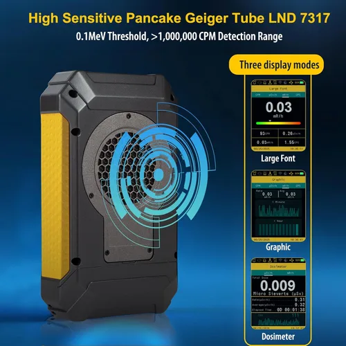 Miniatura 3 de GQ 600 PRO Contador Geiger Detector de Radiación Nuclear – Dosímetro para Alfa, Beta, Gamma, Rayos X – Monitor de Radiación Portátil con Datos