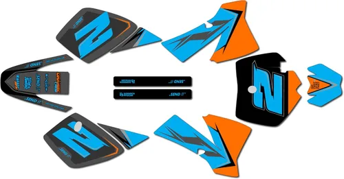 Graphics Kit for KTM 50SX Mini SX50 (2002-2008) Razor Series Cyan 9 Mil - Easy Go - Dirt Pit Bike Motorcycle Stickers, Dirtbike Racing Automotive