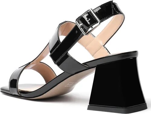Miniatura 7 de SHOWFOREST Sandalias de tacón medio grueso para mujer, con puntera abierta, puntera abierta, 2.5 pulgadas
