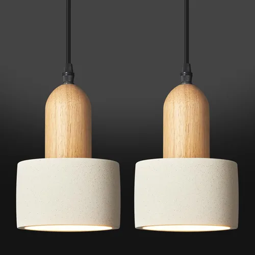 Miniatura 9 de Lámparas colgantes modernas de cemento blanco araña de luces lámparas de techo de madera para isla de cocina dormitorio comedor sala de estar bar