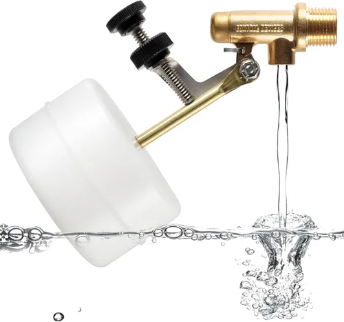 Float Tec Dispositivos de Control T26 EZ Ajuste Latón Válvula Flotador 3/8" NPT Roscas Macho 3" Brazo Autofill, Nivelador de llenado de agua,