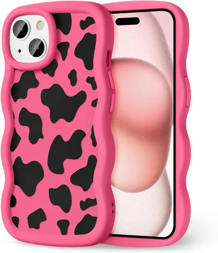Miniatura 267 de Compatible con iPhone SE/8/7 Funda para Mujeres y Niñas, Marco Ondulado Rizado con Patrón Lindo, Estética Delgada Suave Silicona TPU Parachoques