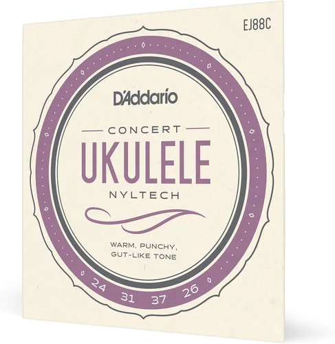 Miniatura 10 de D'Addario Cuerdas de ukelele soprano/concierto, fluorocarbono, EJ99SC, juego de 4 cuerdas, paquete de 1