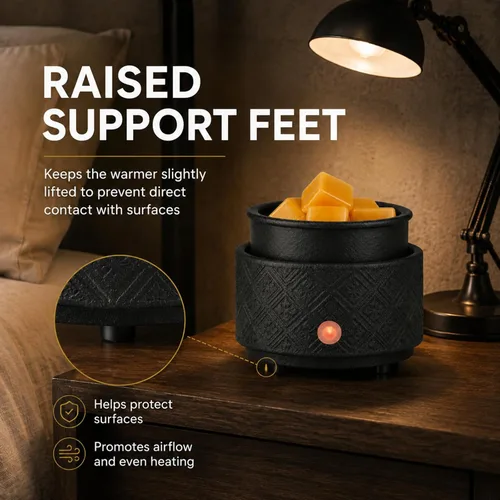 Miniatura 3 de MOCOSA Calentador de cera derretida para cera perfumada, calentador de cera de cerámica 3 en 1, fragancias, aceites de velas, quemador de fragancia