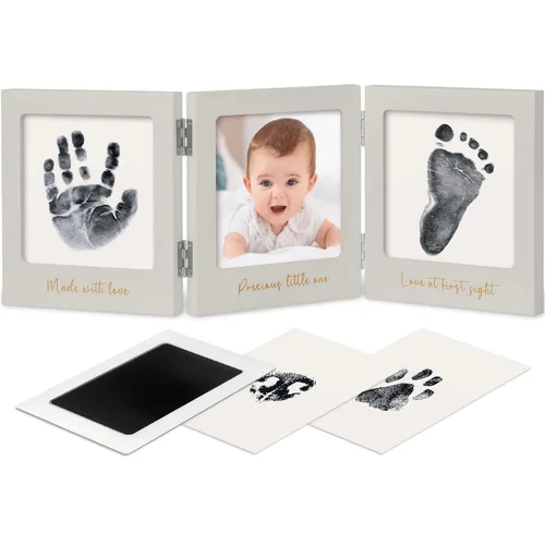 Miniatura 16 de Kit de huellas de mano y huellas de bebé sin tinta para recién nacido - Kit de huellas de bebé, marco de recuerdo para guardería de recién nacido