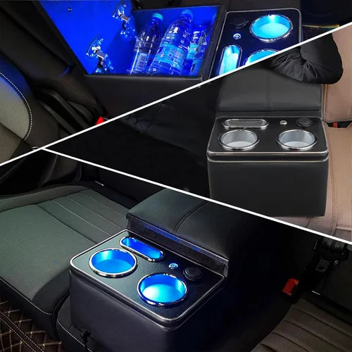 Miniatura 6 de Caja de Almacenamiento de Reposabrazos Mejorada con Portavasos y Soporte para Teléfono para Automóvil y Camioneta y Camión Piso Cabina Asiento