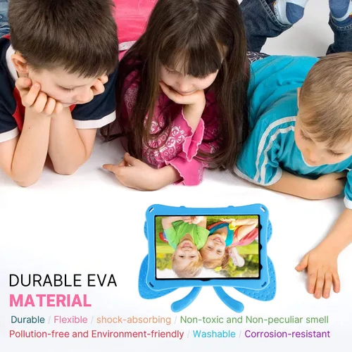 Miniatura 2 de FW Fire 7 - Funda para tablet para niños, Amazon Fire 7 2022, funda de mariposa con luz de atril, EVA, protección contra caídas, resistente, a