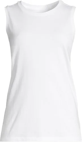Miniatura 3 de Lands' End Supima - Camiseta sin mangas de algodón con cuello redondo para mujer