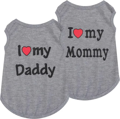 Miniatura 12 de Paquete de 2 camisetas sin mangas para perros pequeños, camiseta sin mangas para perros pequeños, camiseta sin mangas transpirable con texto