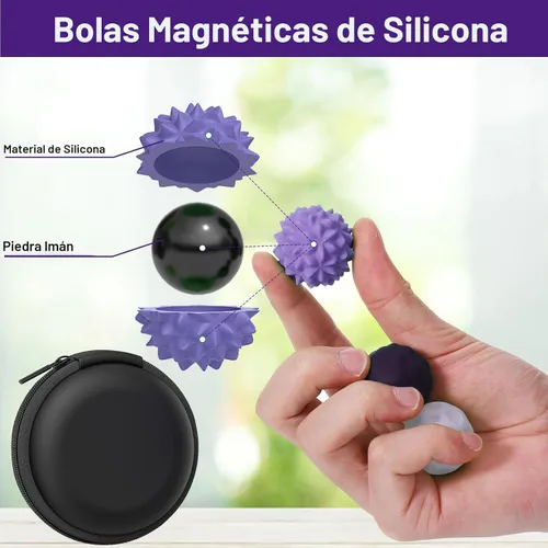 Miniatura 3 de BUSOHA Bolas Fidget de Silicona - Paquete de 4 Juguetes Fidget para Adultos Juguetes Sensoriales Pelotas Antiestrés para Adultos Adolescentes Morado