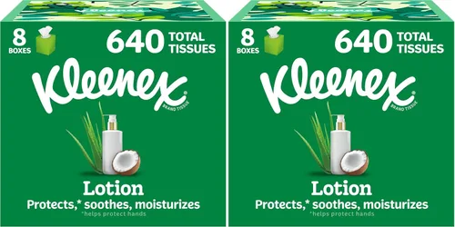 Miniatura 12 de Kleenex Loción de pañuelos faciales con aceite de coco, 10 cajas de cubos, 80 pañuelos por caja, 3 capas