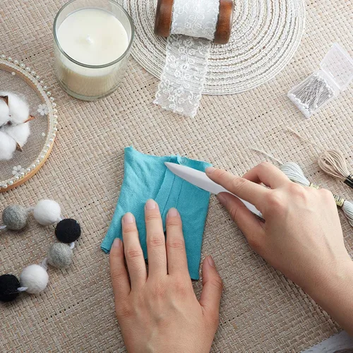 Miniatura 6 de Outus 3 piezas de herramienta de costura para coser acolchados, prensar costuras y marcar tela, girador de puntos de plástico con borde de costura