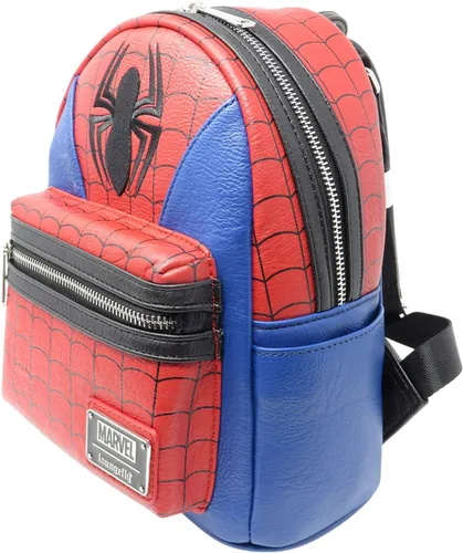Miniatura 2 de Loungefly X Mochila de cuero sintético de Marvel Spider-Man Suit Mini RojoAzul Viajar