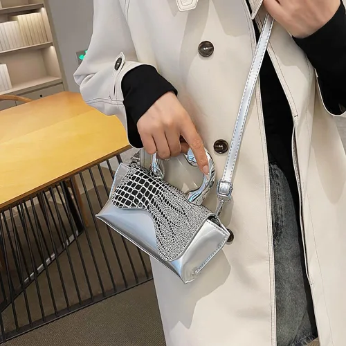 Miniatura 4 de Bolso pequeño de color plateado, bolsos cruzados, bolsos de noche Y2K, bolso de mano para mujer, bolsos de hombro, bolsa de mano para mujer 2023
