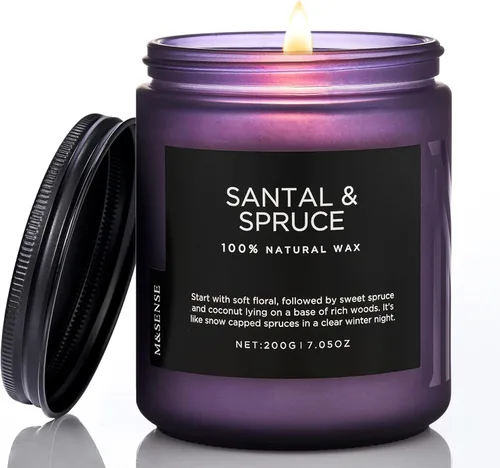 Miniatura 25 de M&SENSE Ode to Winter - Vela perfumada para el hogar, cera de soja natural, mecha de algodón, aroma de invierno, 7.05 onzas hasta 50 horas de tiempo