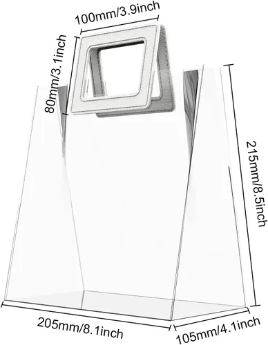 Miniatura 3 de Zwish 6 bolsas de regalo transparentes con asa de 8.5 x 8.1 x 4.1 pulgadas, bolsas de regalo transparentes a granel para recuerdos de fiesta, boda