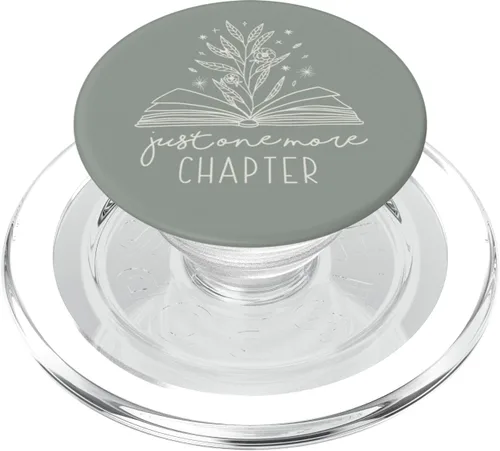 Miniatura 8 de Just One More Chapter - Amante de los libros florales (salvia polvorienta) PopSockets estándar PopGrip