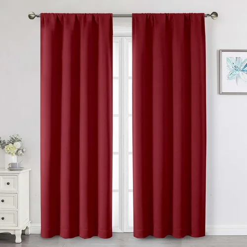Miniatura 104 de Cortinas opacas para dormitorio, sala de estar, juego de 2 paneles de 54 pulgadas de largo, cortinas de oscurecimiento de habitación con aislamiento