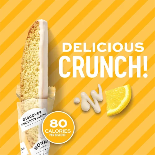 Miniatura 6 de Nonni's Limone Galletas de Biscotti de Limón con Glaseado – Aperitivo Italiano para la Hora del Té envuelto individualmente, crujiente horneado dos