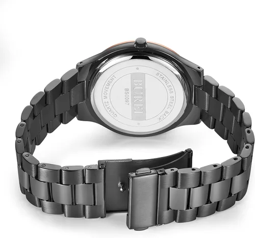 Miniatura 5 de BUREI Men Watches Gifts for Men Fashion Stainless Steel Analog Quartz Waterproof Watches for Mens
