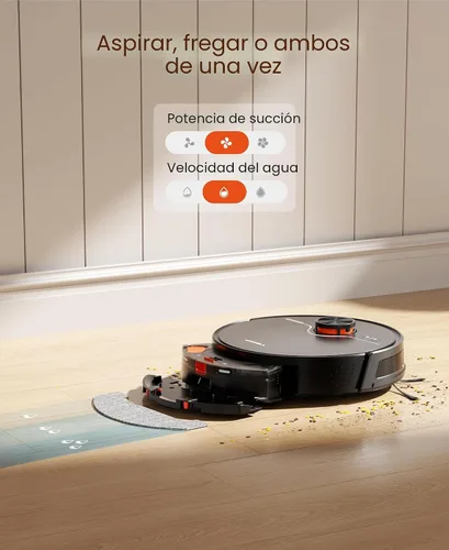 Miniatura 5 de Robot aspirador y trapeador con estación de autovaciado, succión de 7000 Pa para pelo de mascotas en alfombras, navegación LiDAR crea zonas
