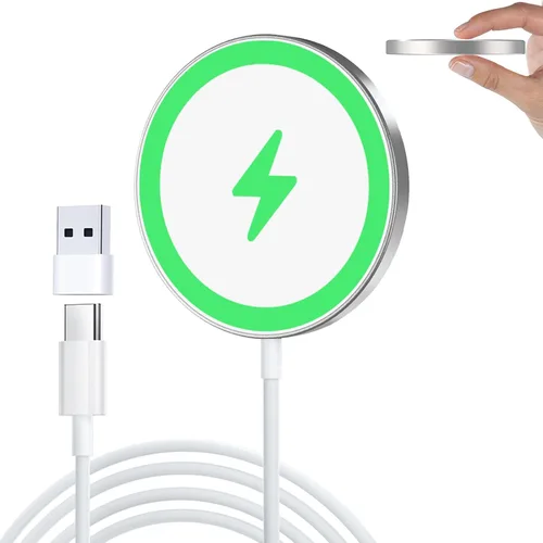 Cargador MagSafe, almohadilla de carga inalámbrica magnética para iPhone 17/17 Pro/17 Pro Max/Air/16 15 14 13 12 Pro Max Plus mini y AirPods 2 3
