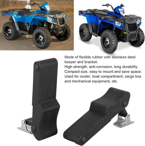 Miniatura 2 de 2 piezas de pestillo de goma para estante de almacenamiento delantero Compatible con Polaris Sportsman 450 570 850 Touring ETX 7081927 Negro