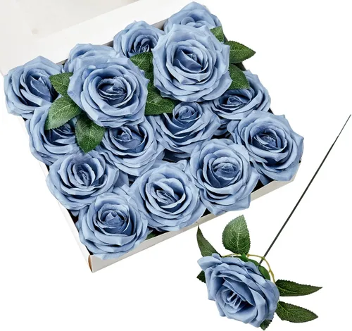 Miniatura 6 de Rosas artificiales, rosas artificiales, rosas artificiales de seda con tallos para ramos de boda, mesas de fiesta, centros de mesa, arreglos Negro