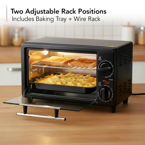Miniatura 3 de OVENTE Horno tostador de encimera de 8L con temporizador de 60 minutos, control de temperatura ajustable, bandeja para hornear fácil de limpiar