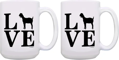 Miniatura 10 de ThisWear Barnyard Farm Animal Goat Love Heart Barn Yard Billy Goat - Taza de café, taza de té, color blanco