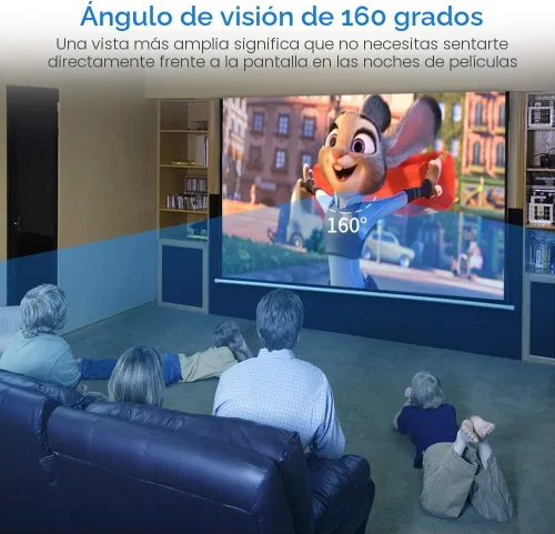 Miniatura 6 de Pantalla de proyector motorizada de 100 pulgadas, pantalla de cine eléctrica HD 16:9 con control remoto, montaje en pared/techo para cine en casa
