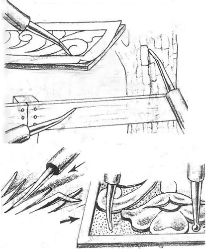 Miniatura 6 de Juego de 20 herramientas de tallado de cuero para tallar cuero para hacer sillín de trabajo, martillo de bricolaje giratorio de cuero para modelar