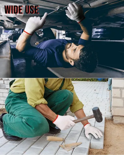 Miniatura 7 de SATINIOR 36 pares de guantes de trabajo de mano, forro de algodón blanco, guantes de seguridad para barbacoa, forro para hombres y mujeres, Borde