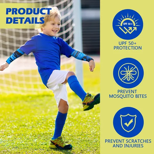 Miniatura 3 de Mepase 14 pares de mangas para brazos para niños, con protección UV, brazo de enfriamiento de compresión, cubierta deportiva para niños, béisbol