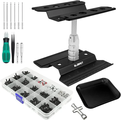 GLOBACT Juego de herramientas de reparación de soporte de trabajo de reparación de automóvil a control remoto, rotación de 360 grados y 521 piezas