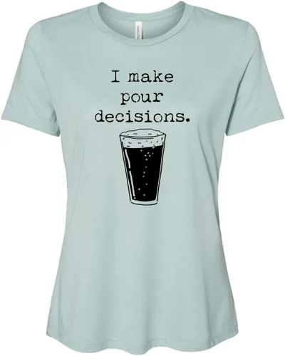 Miniatura 14 de Cute Women's Screen Printed Crew Neck Tee, Shirts With Sayings, Dusty Blue or Olive