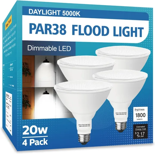 Miniatura 12 de PAR38 Bombillas LED de inundación para exteriores, paquete de 2 unidades, regulables 20 W (equivalente a 200 W) bombillas de inundación de base E26